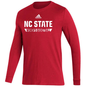 NC State Wolfpack Adidas Red Women's Basketball Performance Long Sleeve T-Shirt