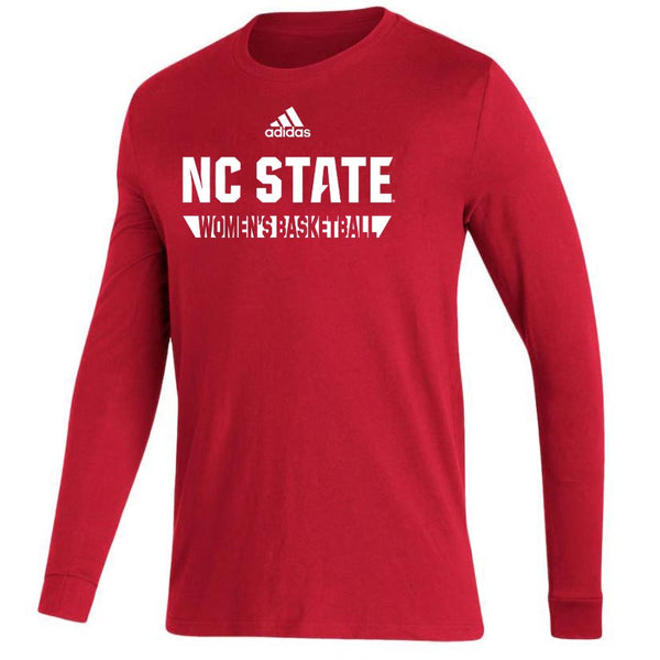 NC State Wolfpack Adidas Red Women's Basketball Performance Long Sleeve T-Shirt