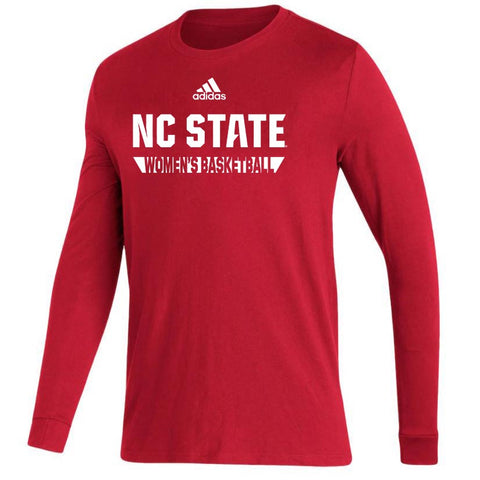 NC State Wolfpack Adidas Red Women's Basketball Performance Long Sleeve T-Shirt