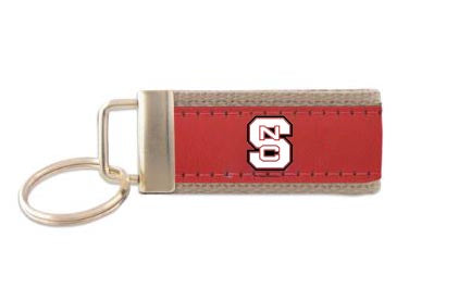 NC State Wolfpack Red and Tan Ribbon Key Chain