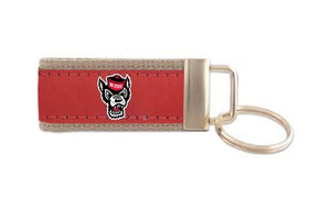 NC State Wolfpack Red and Tan Ribbon Key Chain