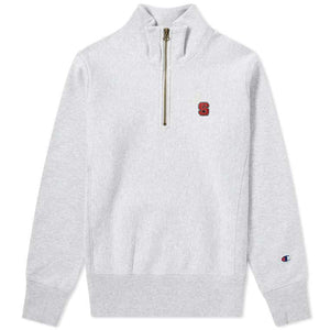 NC State Wolfpack Champion Silver Grey Block S Reverse Weave 1/4 Zip Jacket