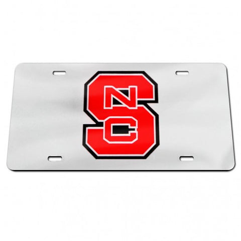 NC State Wolfpack Silver Block S Acrylic License Plate
