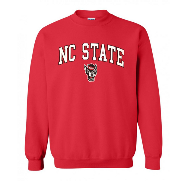 NC State Wolfpack Youth Red Signature Wolfhead Crewneck Sweatshirt