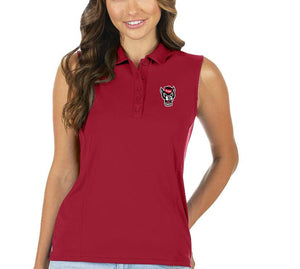 NC State Wolfpack Women's Red Sleeveless Tribute Polo Shirt