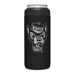 NC State Wolfpack Yeti Black Wolfhead 12oz Slim Can Colster