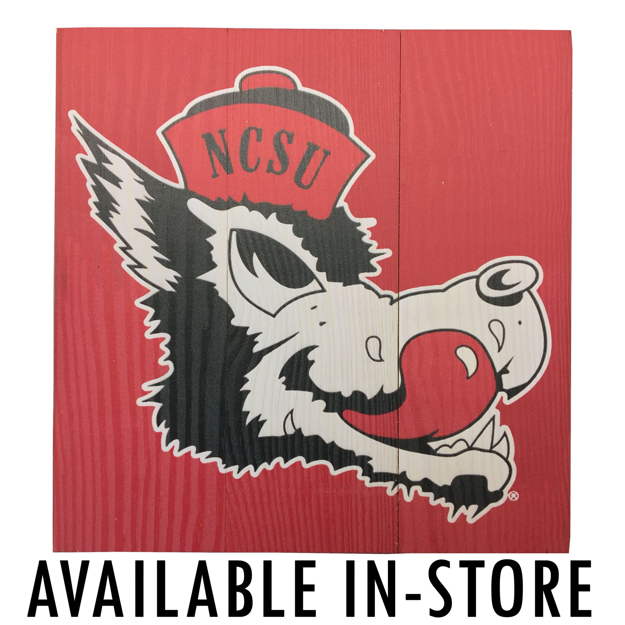 NC State Wolfpack Red Slobbering Wolf Dazzler Mill Wood Art
