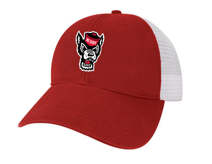 NC State Wolfpack adidas Red Wolfhead Slouch Trucker Adjustable Hat