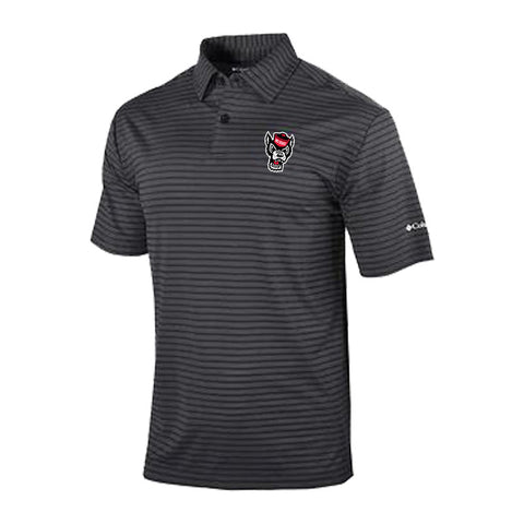 NC State Wolfpack Columbia Black Omni-Wick Smooth Roll Polo