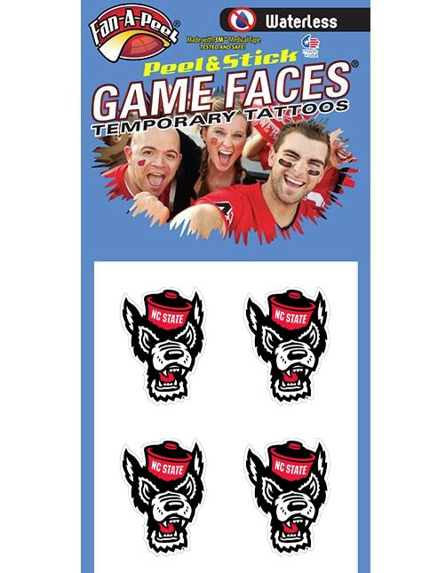 NC State Wolfhead 4 Pack Tattoos