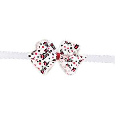 NC State Wolfpack Newborn Polka Dot Wolfhead Stretch Headband