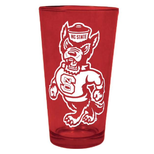 NC State Wolfpack 16oz Red Strutting Wolf Pint Glass
