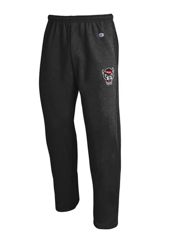 NC State Wolfpack Champion Black Wolfhead Open Bottom Sweatpants