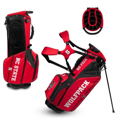 NC State Wolfpack Wincraft Red Caddie Carry Hybrid Golf Bag