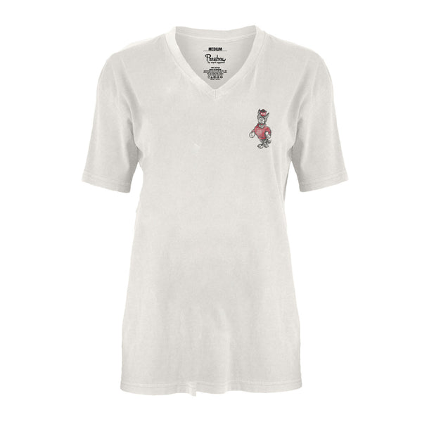 NC State Wolfpack Women's White Established Tailspin V-Neck T-Shirt