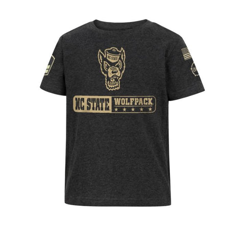 NC State Wolfpack OHT Toddler Heather Black Breaker Wolfhead T-Shirt