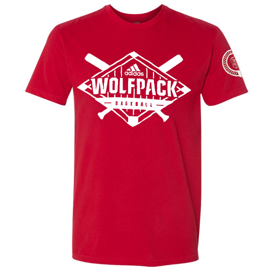 NC State Wolfpack Adidas Red Blend Baseball Diamond T-Shirt