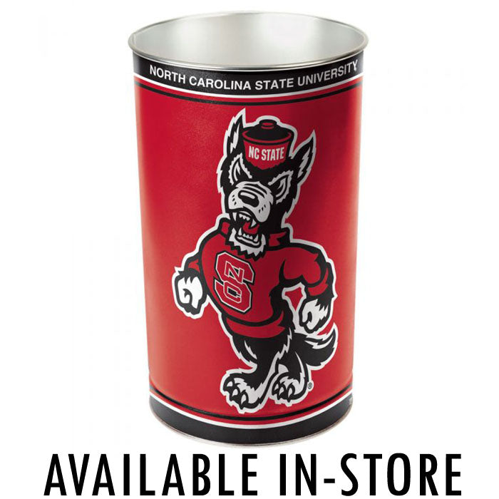 NC State Wolfpack Red Metal Trashcan