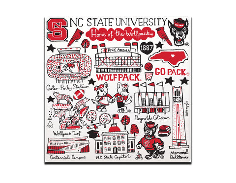 NC State Wolfpack Julia Gash Landmarks 7" Square Stone Trivet