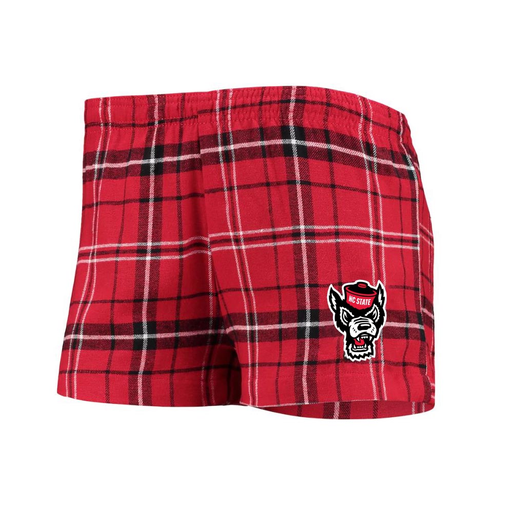 NC State Wolfpack Women's Red and Black Ultimate Flannel Shorts