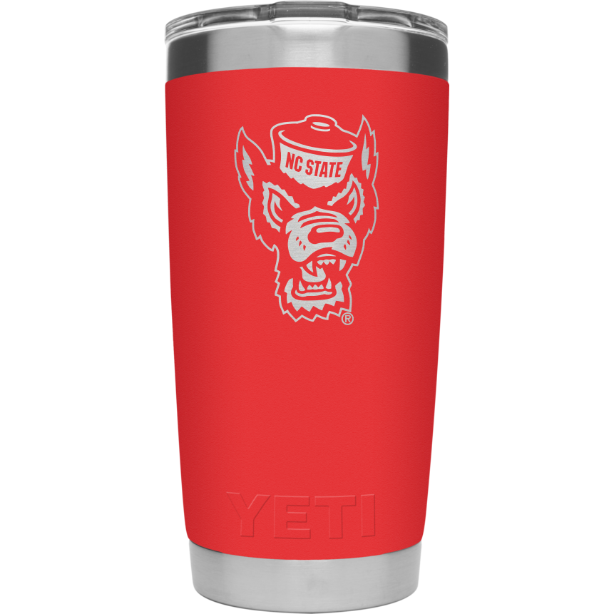 NC State Wolfpack Yeti Red Wolfhead 20oz Rambler Tumbler
