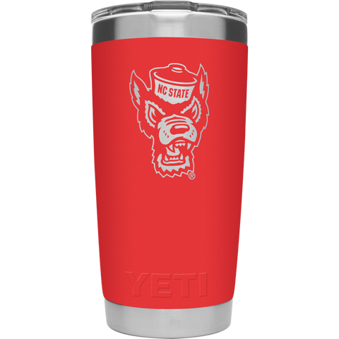 NC State Wolfpack Yeti Red Wolfhead 20oz Rambler Tumbler