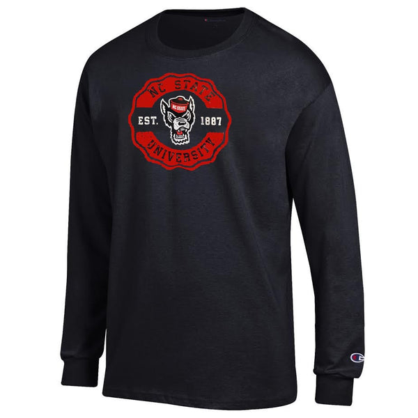 NC State Wolfpack Champion Black 1887 Circle Long Sleeve T-Shirt