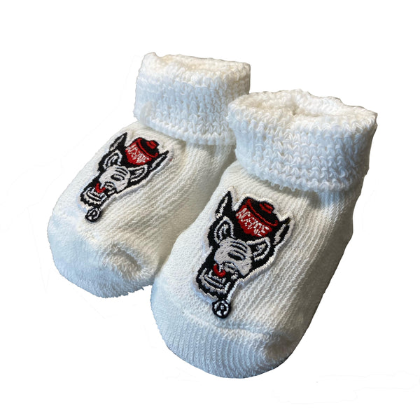 NC State Wolfpack Wolfhead Baby Booties With Gift Box