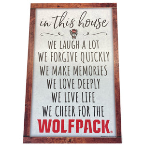 NC State Wolfpack 11"x17" "In This House" Wood Sign