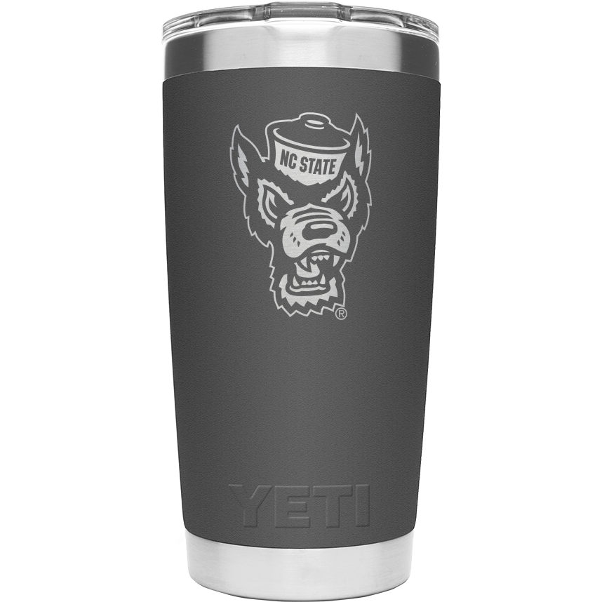 NC State Wolfpack Yeti Charcoal Wolfhead 20oz Tumbler