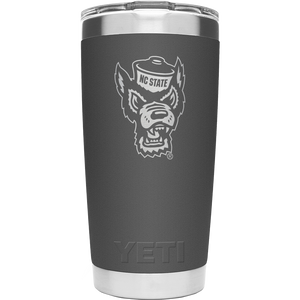NC State Wolfpack Yeti Charcoal Wolfhead 20oz Tumbler