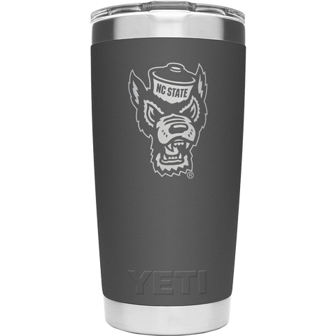 NC State Wolfpack Yeti Charcoal Wolfhead 20oz Tumbler