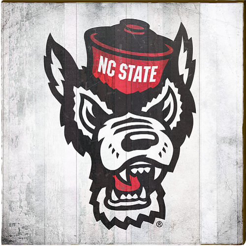 NC State Wolfpack Rustic Wolfhead Logo Mill Wood Art