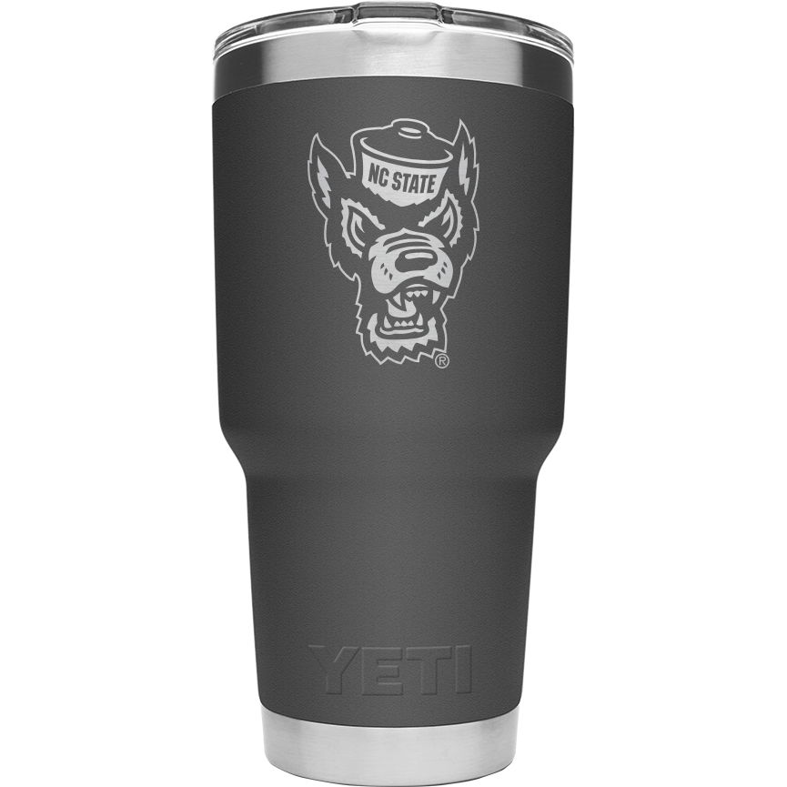 NC State Wolfpack Yeti Charcoal Wolfhead 30oz Tumbler