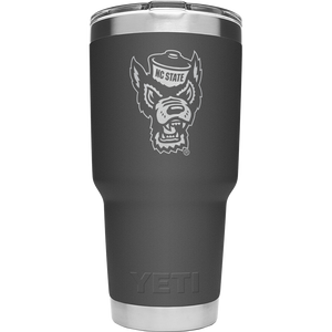 NC State Wolfpack Yeti Charcoal Wolfhead 30oz Tumbler