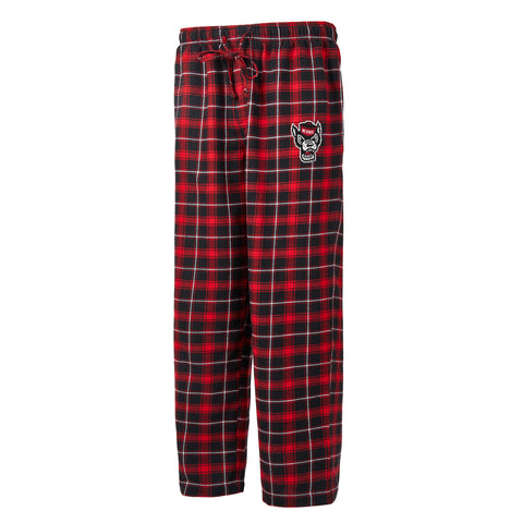NC State Wolfpack Men's Black and Red Ledger Flannel Pant