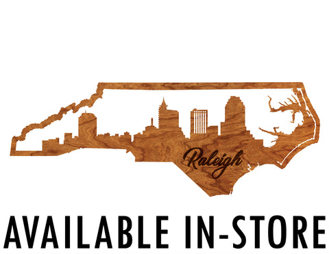 Raleigh Skyline Cutout 30" Wall Hanging