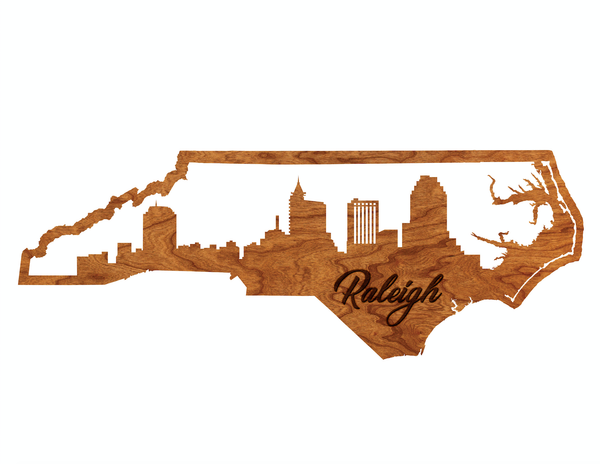 Raleigh Skyline Cutout 30" Wall Hanging