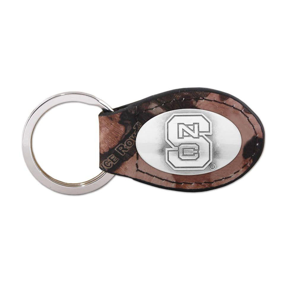 NC State Wolfpack Camo Leather Concho Key Chain