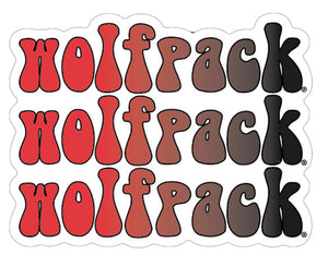 NC State Wolfpack 3" Faded Stacked Wolfpack Rugged Sticker
