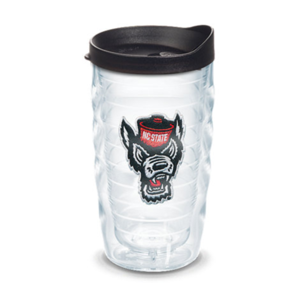 NC State Wolfpack 10oz Wolfhead Black Wavy Tervis Tumbler W/Lid