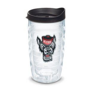 NC State Wolfpack 10oz Wolfhead Black Wavy Tervis Tumbler W/Lid