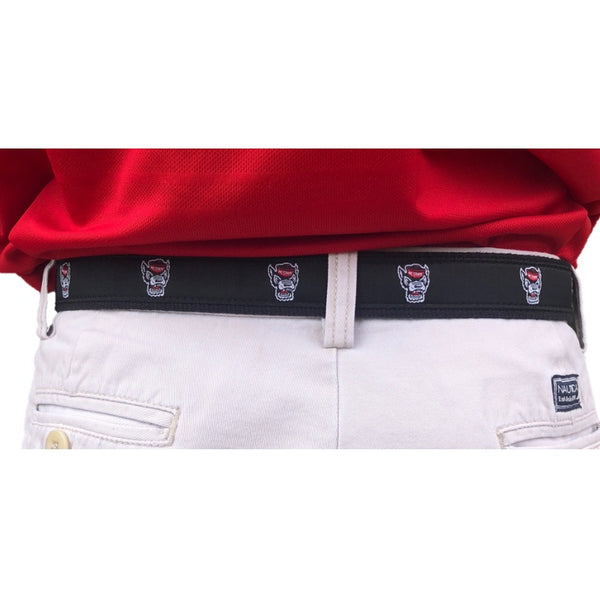 NC State Wolfpack Black Wolfhead Web Belt