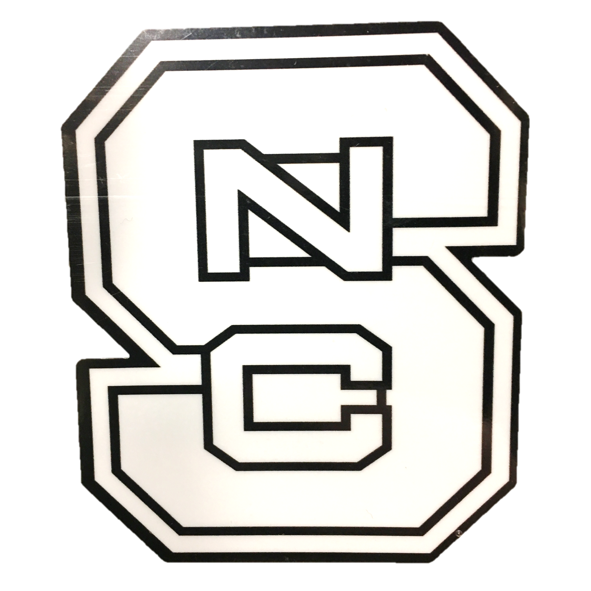 NC State Wolfpack White Block S Dizzler