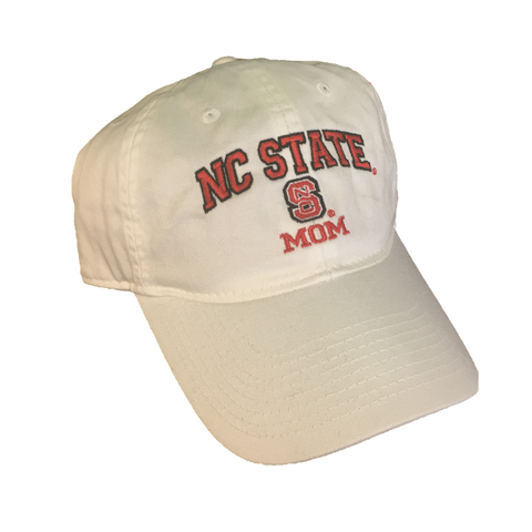 NC State Wolfpack Mom White Relaxed Fit Adjustable Hat