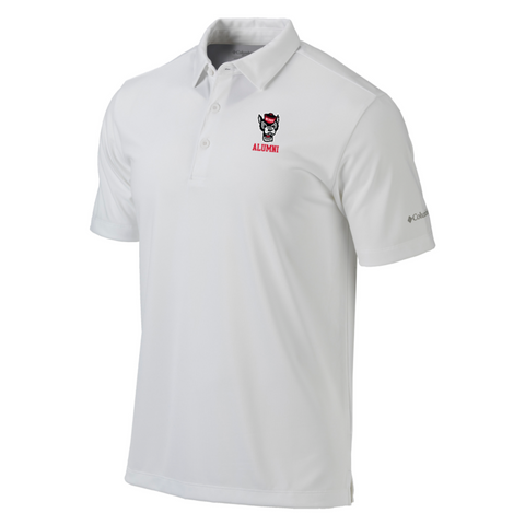 NC State Wolfpack Columbia White Omni-Wick Drive Wolfhead Alumni Polo