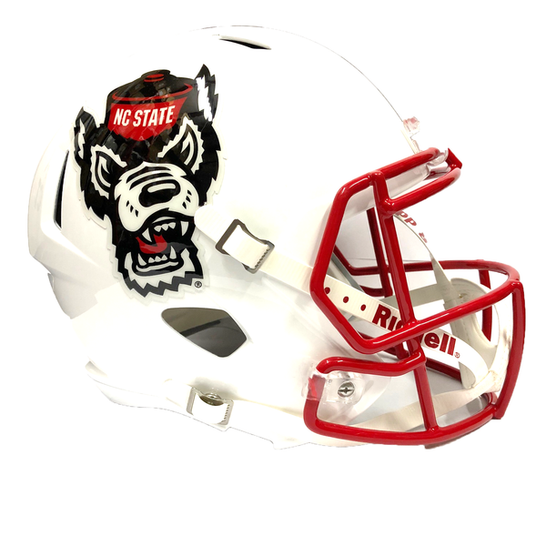 NC State Wolfpack Riddell White Wolfhead Replica Speed Football Helmet