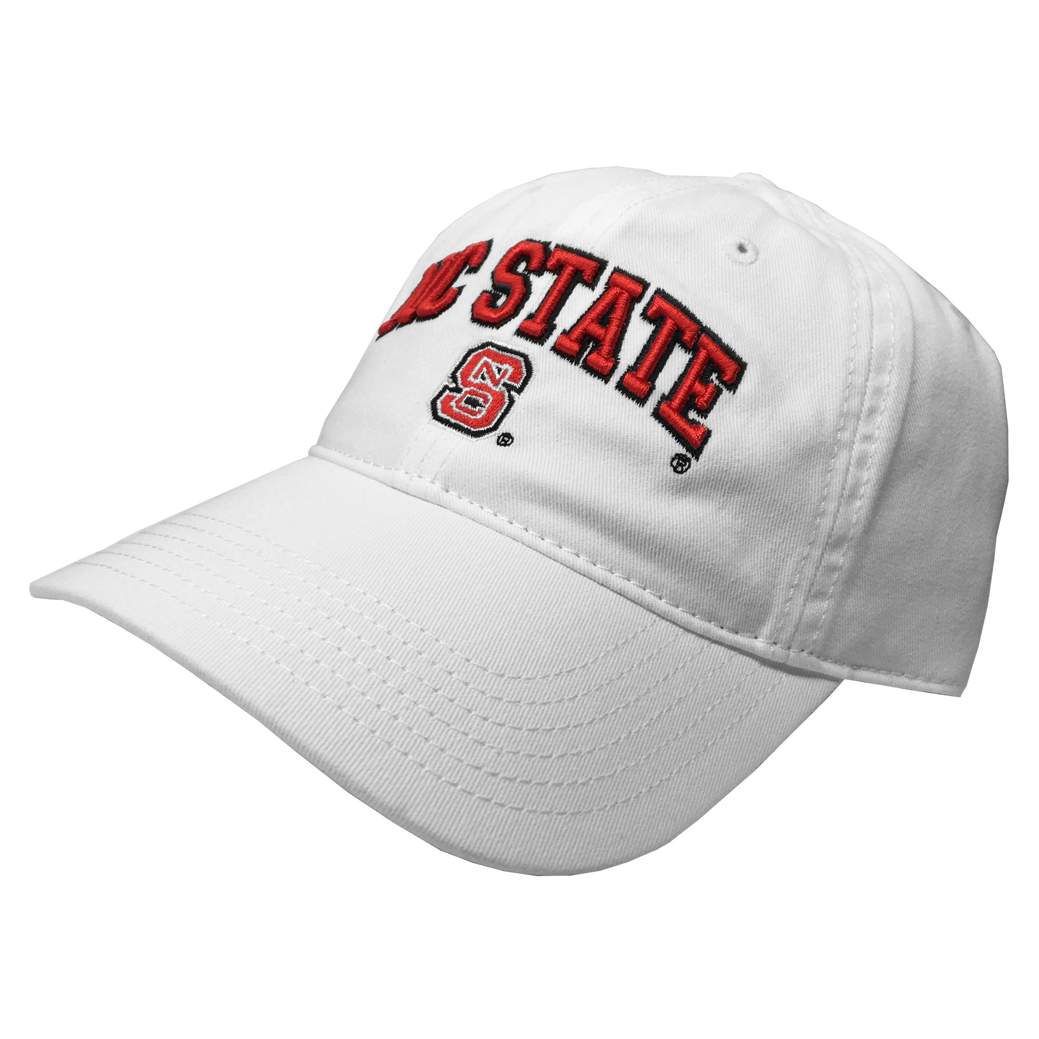 NC State Wolfpack White Block S Relaxed Twill Adjustable Hat
