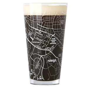 NC State University College Town Map Pint Glass
