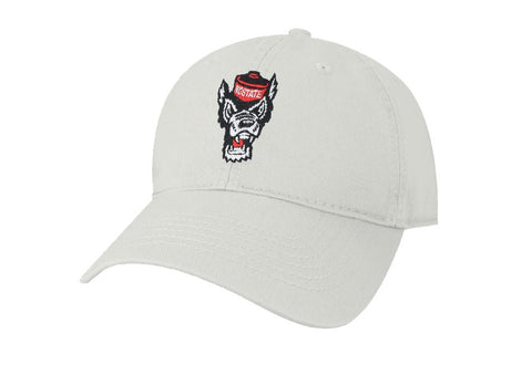 NC State Wolfpack Youth White Wolfhead Adjustable Hat